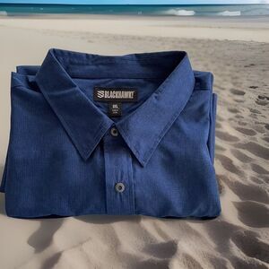 Blackhawk! Blue Snap Closure Shirt Long Sleeve Double Pockets Mens Size 3XL